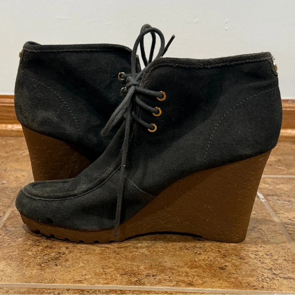 Michael Michael Kors Womens Rory Wedge Bootie 11 M Suede Ankle Deep‎ Green